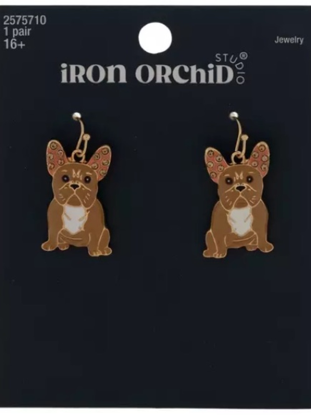 New Brown Frenchie Bulldog Dog Earrings – Brown